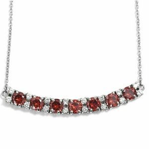 Simulated Red Saphire Necklace